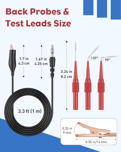 Vibit 30 Pcs Back Probe Kit Automotive Banana Plug Alligator Test Leads | Power Probe Accessories Alternative, Backprobe Test Lead Kit, Fluke Compatible, Multimeter Back Probe Kit, Automotive Diagnos - color: 30 Pcs Back Probe Kit
