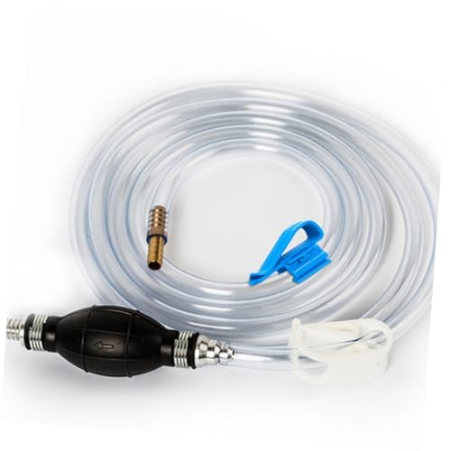 Manual Water Suction Hose Siphon Pump for Car and Fish Tank, Sturdy Oil Transfer Tube with Guide, Multi-use Handheld Suction Kit for Automotive and Aquarium Water Replacement