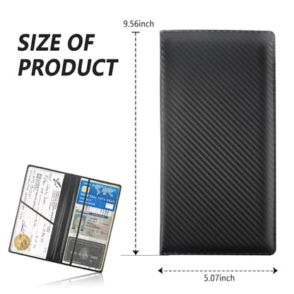 Car Registration and Insurance Holder,PU Leather Car Glove Box Organizer Car Document Holder for ID,Driver's License (Carbon Fiber Black) - color: Carbon Fiber Black