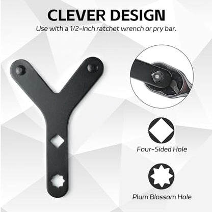 Lower Control Arm Prying Tool, Suspension Control Arm Bushing Removal Tool, Lower Ball Joint Pry, Compatible with 1/2" Drive Breaker Bar, Ball Joint Separator, Suspension Car Accessories