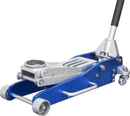 3 Ton (6,600 lbs) Low Profile Aluminum Hydraulic Racing Floor Jack with Dual Piston Quick Lift Pump, Lifting Range 3.74" to 18.9", for Cars, Trucks and SUVs, Blue - color: blue