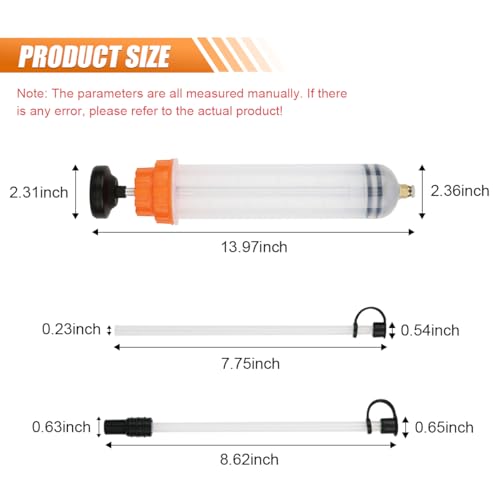BDZMC 500CC Automotive Fluid Extractor, Oil Change Syringe with Hose, Suction Vacuum Fuel Car Transfer, Manual Oil Transfer Pump, Oil Extraction & Filling Pump