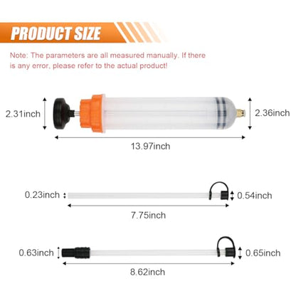 BDZMC 500CC Automotive Fluid Extractor, Oil Change Syringe with Hose, Suction Vacuum Fuel Car Transfer, Manual Oil Transfer Pump, Oil Extraction & Filling Pump