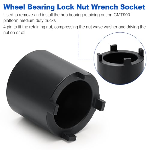 Front Knuckle Spindle Axle Steel Wheel Bearing Lock Nut Wrench Socket Removal Tool J-44275 For Chevrolet Kodiak For GMC Topkick C4500 C6500 C7500 2003-2009 GMT-560