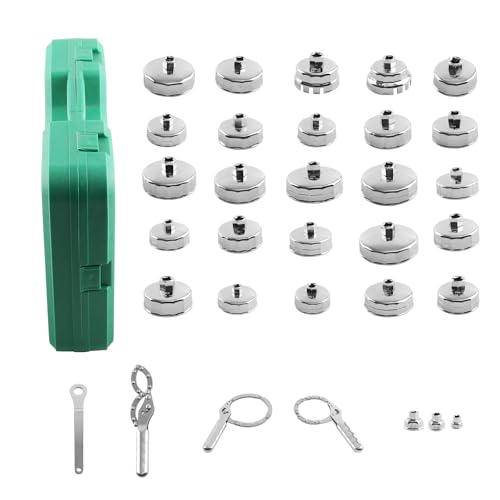 maXpeedingrods 31 PCS Oil Filter Wrench Set, Oil Filter Socket Kit, 1/2'' Drive Oil Filter Cap Removal Tool Kit 27mm 32mm 36mm 64mm-101mm Socket for Toyota Volvo BMW Ford with Adjustable Wrench - size: 31 PCS