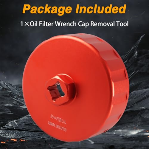 EVRBUL CNC 93mm 15 Flutes Oil Filter Wrench Removal Tool to Change Oil Filter Compatible with Dodge Ram 2500 3500 6.7L 5.9L L6 Turbo Diesel with 05083285AA Oil Filter