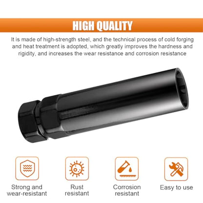 Small 6 Spline Tuner Lug Nut Key, Car Wheel Lock Removal Tool | Replacement for Spline Lug Nut, Aftermarket Lug Nut Socket Key Tool for 19 mm(3/4") and 21 mm(13/16") Hex Socket Wrench - size: Small 6 Spline
