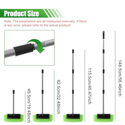 ZIMISI 59" Car Wash Brush with Long Handle, No Scratch Soft Bristle Cleaning Brush, Extendable Windshield Cleaner Tool, Car Cleaning Kit for Boat, RV, Truck, House Siding, Solar Panel (Green) - color: Green