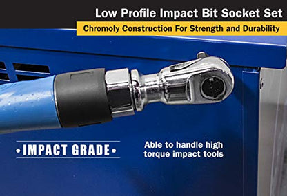 Titan 16142 10-Piece Low Profile Impact Star Bit Socket Set - size: Low Profile Star Impact