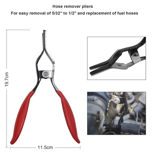 TOOLEAGUE 4Pcs Hose Clamp Pliers Set,Auto Repair Tool Kit | Long Reach Wire Spring Pliers, Hose Removal Tool Pinch Pliers for Car Repairing
