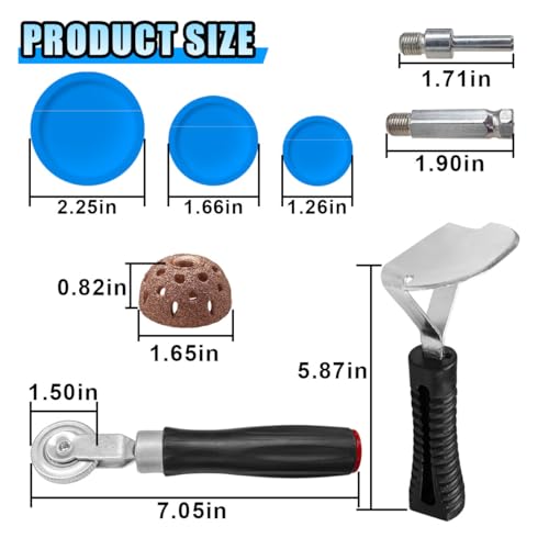 33PCS Tire Repair Patch Tools Tire Patch Roller Kit - 32mm/42mm/58mm Wheel Patches Tire Repair Tool with 42mm Repair Buffing Wheel Inner Liner Scraper for Car Tires Grinding Motorcycle Bike Wheel