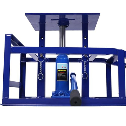 2pcs Car Ramps with 5T 10000lbs Heavy Duty Hydraulic Lift, Car Ramp for Oil Change and Repair, Low Profile Car Truck Lift Service Ramps, Portable Car Lift for Workshop, Repair Shop, Home Garage.Black - size: 2P Blue
