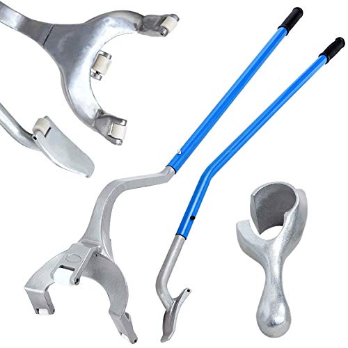 Goplus Tire Changer, 17.5" to 24" Steel Tire Mount Demount Tool Kit, Tubeless Truck Bead Breaker Manual Tire Changing Tools (Blue)