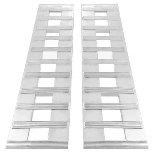 ALMULOO 60" x 15" Aluminum Trailer Ramps 6800 LBS Motorcycle ATV Loading | Ramps Truck Heavy Duty Hook End & Knife Foot