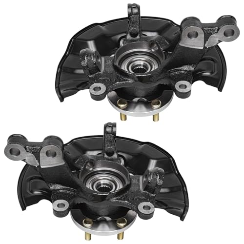 Detroit Axle - Front Steering Knuckles Hubs Brake Calipers w/Brackets Replacement for 2014-2018 Toyota Corolla Matrix - 4pc Set - size: 4BU50415/Kit