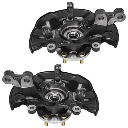 Detroit Axle - Front Steering Knuckles Hubs Brake Calipers w/Brackets Replacement for 2014-2018 Toyota Corolla Matrix - 4pc Set - size: 4BU50415/Kit