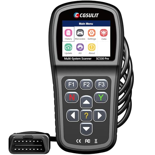 CGSULIT SC530 Pro OBD2 Scanner Diagnostic Scan Tool for Mercedes Benz, 2025 Full System Car Code Reader with 20+ Services, ABS Bleed, Oil/EPB/SRS/SAS/TCM/BMS/T-hrottle Reset, Auto VIN, Free Update