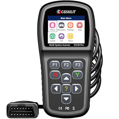 CGSULIT SC530 Pro OBD2 Scanner Diagnostic Scan Tool for Mercedes Benz, 2025 Full System Car Code Reader with 20+ Services, ABS Bleed, Oil/EPB/SRS/SAS/TCM/BMS/T-hrottle Reset, Auto VIN, Free Update