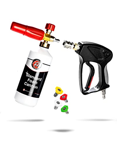 Adam's Polishes Standard Foam Cannon & Snub Nose Combo - Foam Cannon Soap Sprayer for Car Wash, Patio & House Cleaning | Sprayer Cleaner Cannister for Pressure Washer