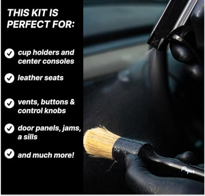 Interior Car Cleaning Kit - Professional Auto Detailing Supplies with Brush for Complete Vehicle Interior Detailing - Car Interior Cleaner Kit for Deep Cleaning. Car Detailing Interior Detailing Kit. - size: Kit