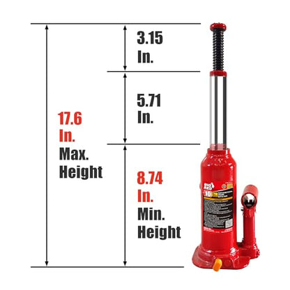 Big RED Welded Car Bottle Jack with Vertical and Horizontal Usage: Capacity 10 Ton (20,000 LBs), Red - size: 10 Ton (20,000 LBs), style: Muti-position