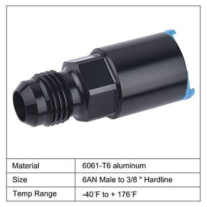EVIL ENERGY 6AN Male to 3/8" SAE Quick-Disconnect Female Push-On EFI Fuel Rail Fitting 2PCS - size: 6AN to 3/8