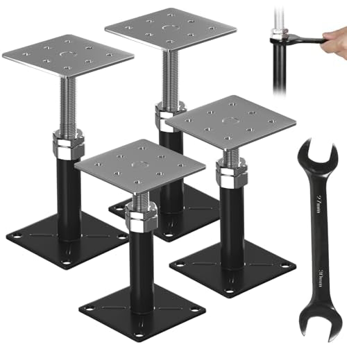4PCS House Joist Jacks for Leveling, 5" - 8" Height Adjust Range, Adjustable House Floor Jacks for Lifting, Telescoping Screw Jacks for Temporary Support - 11000 lbs Max Load Capacity - size: 5-8in Black