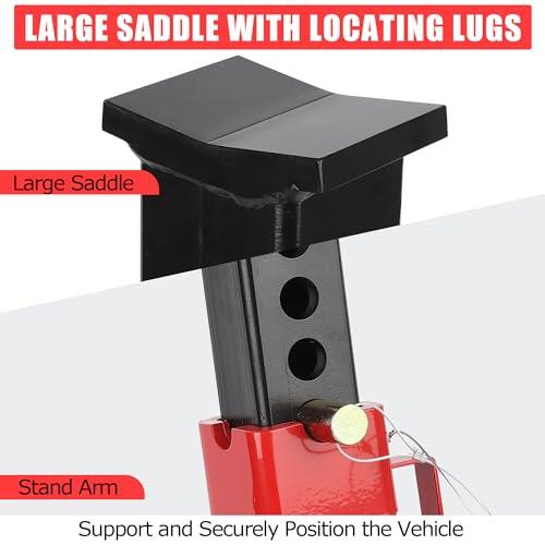 22 Ton A Pairs Heavy Duty Jack Stand Set, Pin Style Professional Jack Stands with Safety Lock, Adjustable Height 13"–19", High Capacity Support Stands for Cars, Trucks, Trailers & Automotive Repair - size: 22T