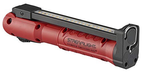 Streamlight 76801 Stinger Switchblade 800-Lumen Rechargeable Compact Multi-Function LED Work Light with Color-Rite Technology and AC Charger, Red - size: Stinger 7.2" Light Bar, style: 120V AC Charger/Holder