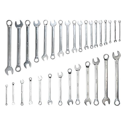 Wiha 30492 31-Piece Combination Wrench Set, SAE and Metric | 12-Point Box and Open Ends, Full Drawer Tray