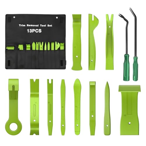 GOOACC 13PCS Nylon Trim Removal Tool Set for Bumper Fastener Rivet Clips Car Door Clip Panel Audio Video Dashboard Dismantle Green - color: Green, size: 13Pcs