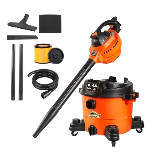 Armor All VBV809 0901 8-Gallon 4.5 Peak HP Wet/Dry Vacuum with Detachable Blower, Orange - size: 8-Gallon
