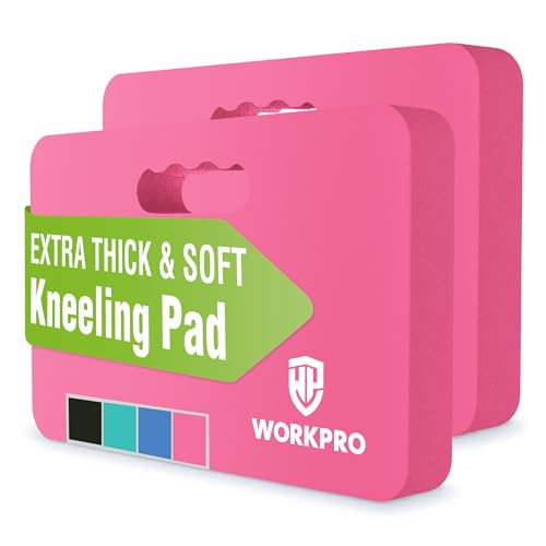 WORKPRO Extra Thick Kneeling Pad2 Pack, 17.5 x 11 x 1.5 in, Pink | Soft NBR Foam Cushioning for Knee, Large Foam Kneeler Mat, For Gardening, Bathing Baby, Exercise, Workout Supplies - color: Pink, size: 2 Pack