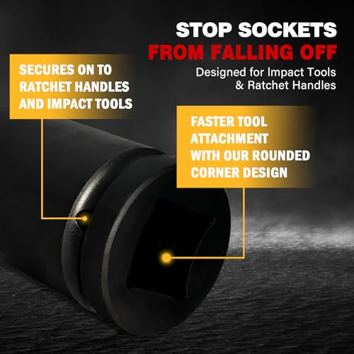 2 PCS 1-Inch Drive 33mm Deep Impact Socket Set,6-Point Axle Nut Socket for Easy Removal of Axle Shaft Nuts,Metric, CR-MO Steel