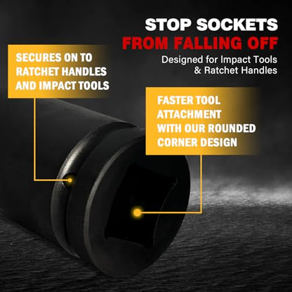 2 PCS 1-Inch Drive 33mm Deep Impact Socket Set,6-Point Axle Nut Socket for Easy Removal of Axle Shaft Nuts,Metric, CR-MO Steel