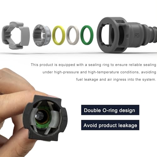 2 PCS Fuel Line Quick Connector, 5/16 SAE to 4mm ID Nylon Tubing Straight Fuel Line Connector, Bundy Female to Hose Barb Straight Fitting Quick Plugs for Most Vehicles - color: 7.89-ID4, Straight