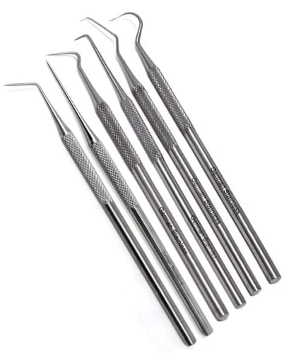 A2ZS- 6 pc Pointed Hook & Pick Set - Automotive & Electronic Repair Hand Tools, O-Ring Seal Gasket Pick Puller Remover Workshop Tools- Heavy Duty Pick Set, 5.5" Length