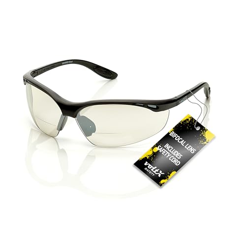 voltX CONSTRUCTOR Mirror Bifocal Reading Safety Glasses +3.5 Dioptre | ANSI Z87.1+ & CE EN166F certified. UV400 anti-fog indoor/outdoor mirror lenses. Includes adjustable safety cord. - color: Mirror, size: +3.5 Dioptre