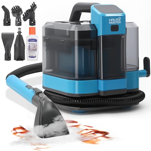 Hausmeister Hydroflex Pro Steam Portable Carpet Spot Cleaner with Steam, 1600W Upholstery Cleaner Machine, 18KPa Strong Suction, Cold/Hot/Steam Modes, Self-Cleaning, for Couch, Car Seats & Rugs