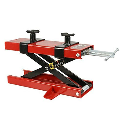 ZENY Motorcycle Lift, Motorcycle Center Scissor Lift Jack with Saddle & Safety Pin, 1100 LBS Capacity Steel Jack Hoist Stand for Motorcycles, ATVs, Dirt Bike