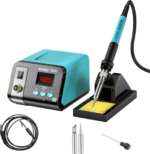 Soldering Station 75W, KUAIQU Digital Soldering Iron Station Kit,Precision Heat Control (50°C~480°C / 122°F~896°F), Ceramic Heating Element, ESD Safe, °C/ºF Conversion, Auto Sleep, Calibration Support