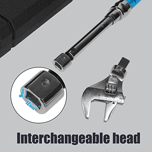 Adjustable Torque Wrench, 5 to 30 Nm 30mm Open End Torque Wrench with Click and Changeable Head for Hvac Mini Split and Refrigeration System