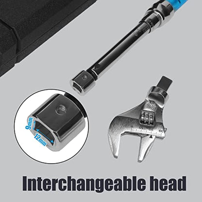 Adjustable Torque Wrench, 5 to 30 Nm 30mm Open End Torque Wrench with Click and Changeable Head for Hvac Mini Split and Refrigeration System