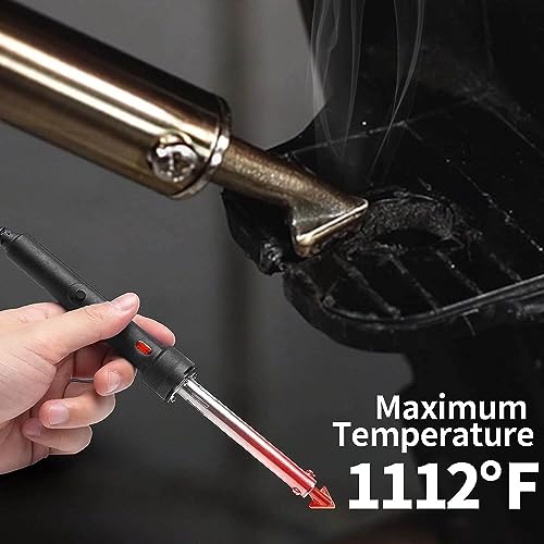 220W Plastic Welder, 1200PCS Staples 40PCS Rods Plastic Welding Kit, 5 in 1 Welding Tips Tape Sandpaper Wire Mesh Stand Metal Brush Screwdriver Plastic Welder Kit Bumper Repair Kit (Red) - color: Red