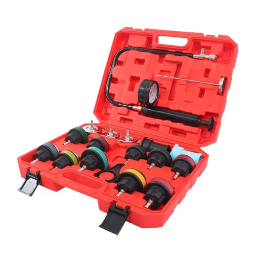 labwork 18Pcs Radiator Pressure Tester and Coolant Purge Refill Vacuum Kit Water Tank Leak Detector for Cooling System