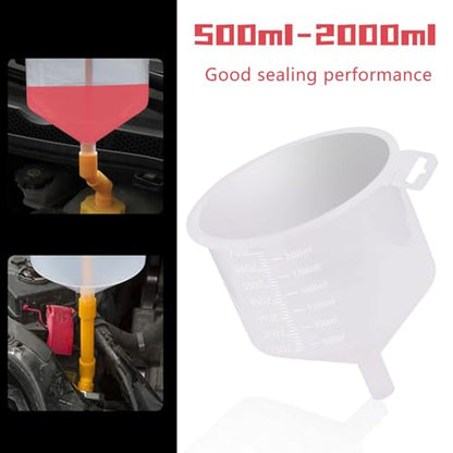 12Pc Automotive Coolant Filling Funnel Spout Set Ensures None Spills During Refills with for Various Vehicles Automobile coolant Filling Anti-Overflow Plastic Funnel Combination