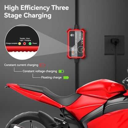 Foval Automatic Trickle Battery Charger 12V 1000mA Smart Battery Charger - size: 1A