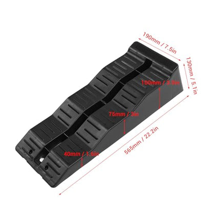 Jeffergarden RV Leveling Ramps HDPE Leveler Blocks with Wheel Chocks 11000LBS Capacity 3 Level Anti Slip Design for Campers Trailers SUVs on Uneven Ground
