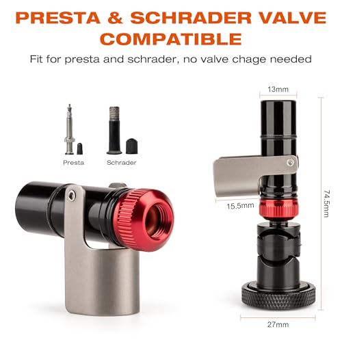 Handlebar End Plugs with CO2 Inflator - Handlebar Insert Bicycle Tire Pump Presta/Schrader Valve Compatible - Bike Tool for Mountain,Road Bicycle - style: KONG-CO2