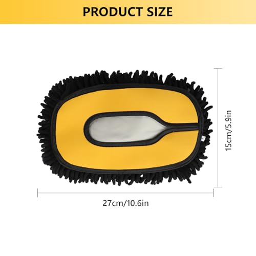 Car Wash Brush Replacement Head Cover, Soft Microfiber Car Wash Mop Head Suitable for 15° Curved Pole CarCleaning Mop (Only Head Cover) - color: Yellow 2
